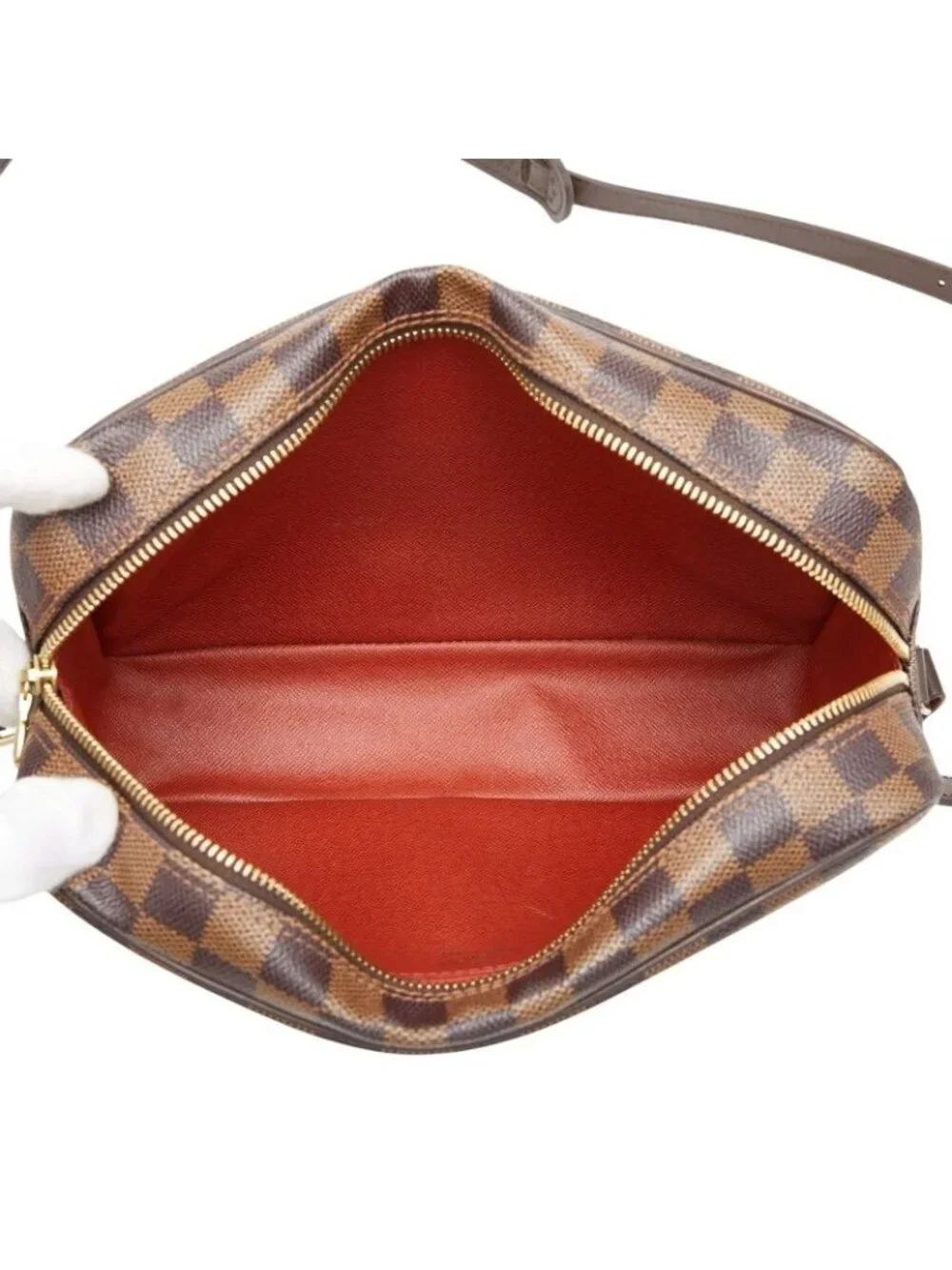 Louis Vuitton Damier Trocadero 27 Crossbody Shoulder Bag Brown Leather